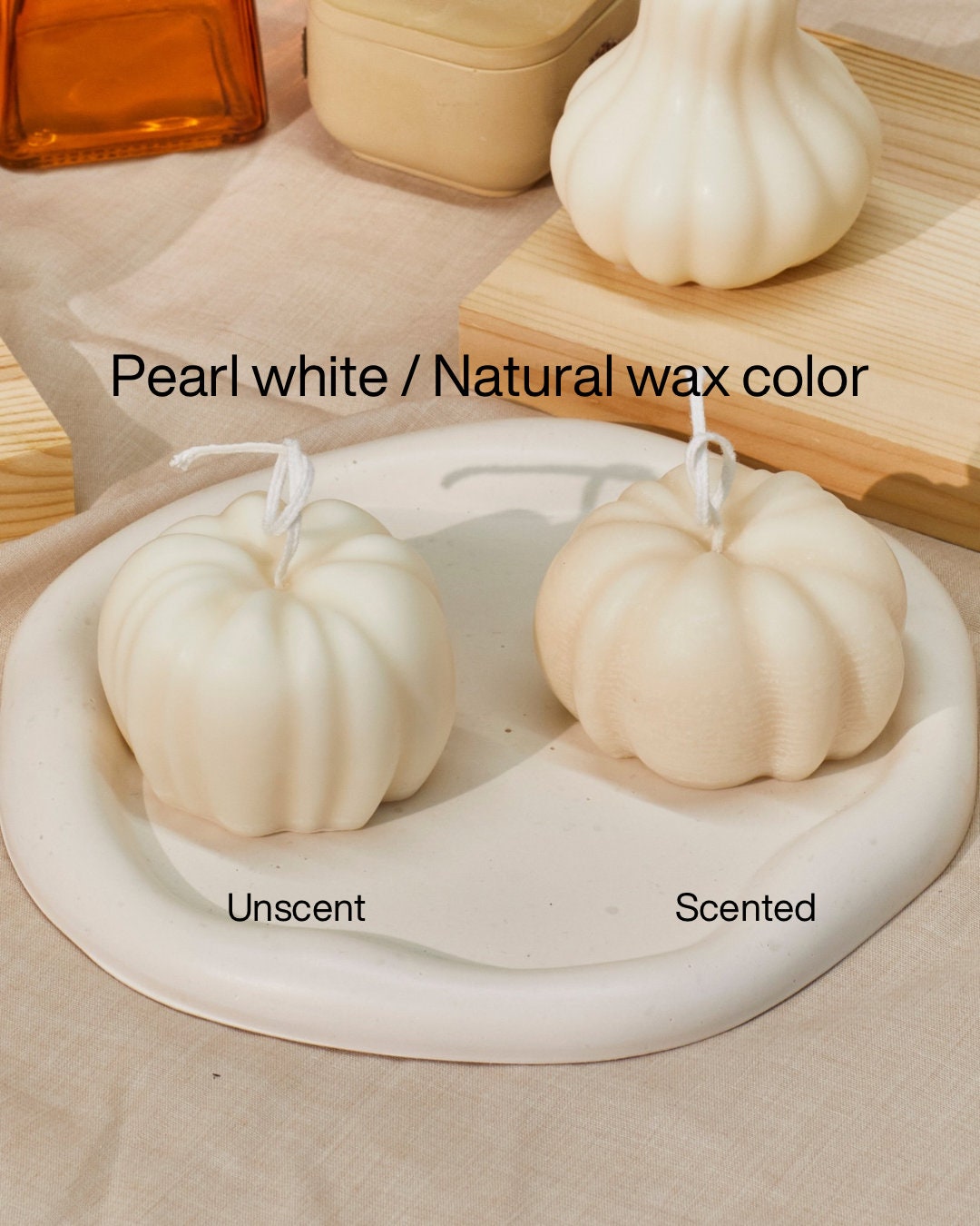 Sculptural Pumpkin Candles