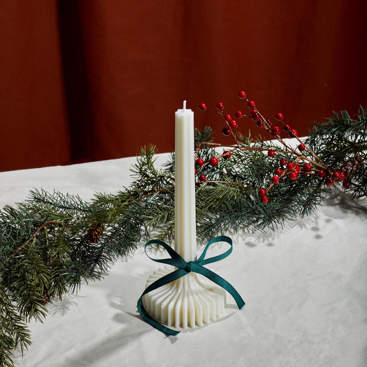 Ribbed Taper Candles, Set of 2