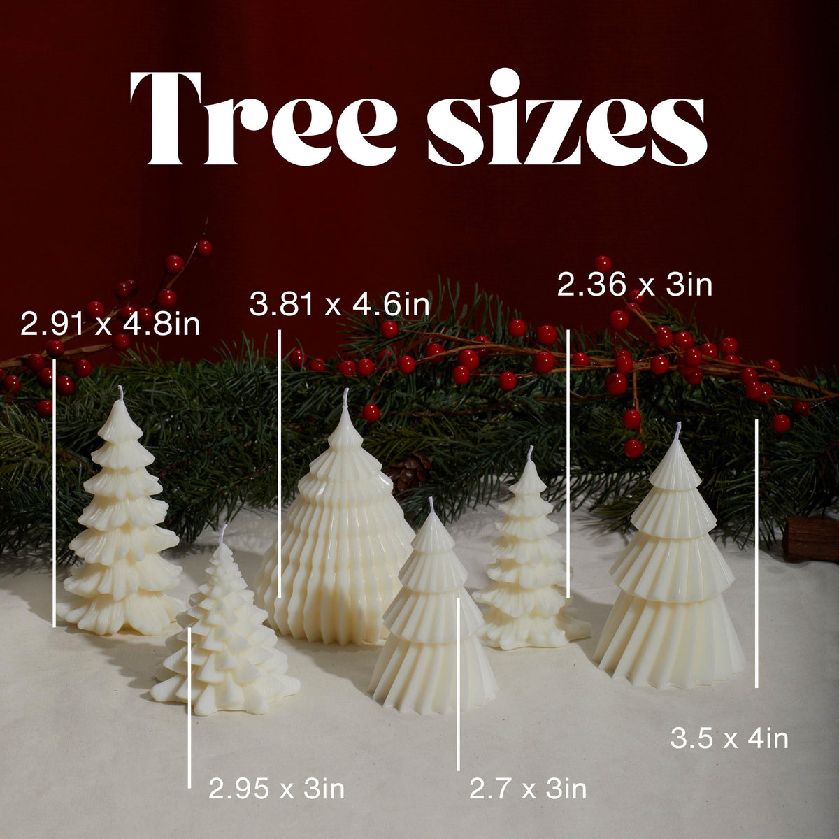 Christmas Tree Candles, Set of 6