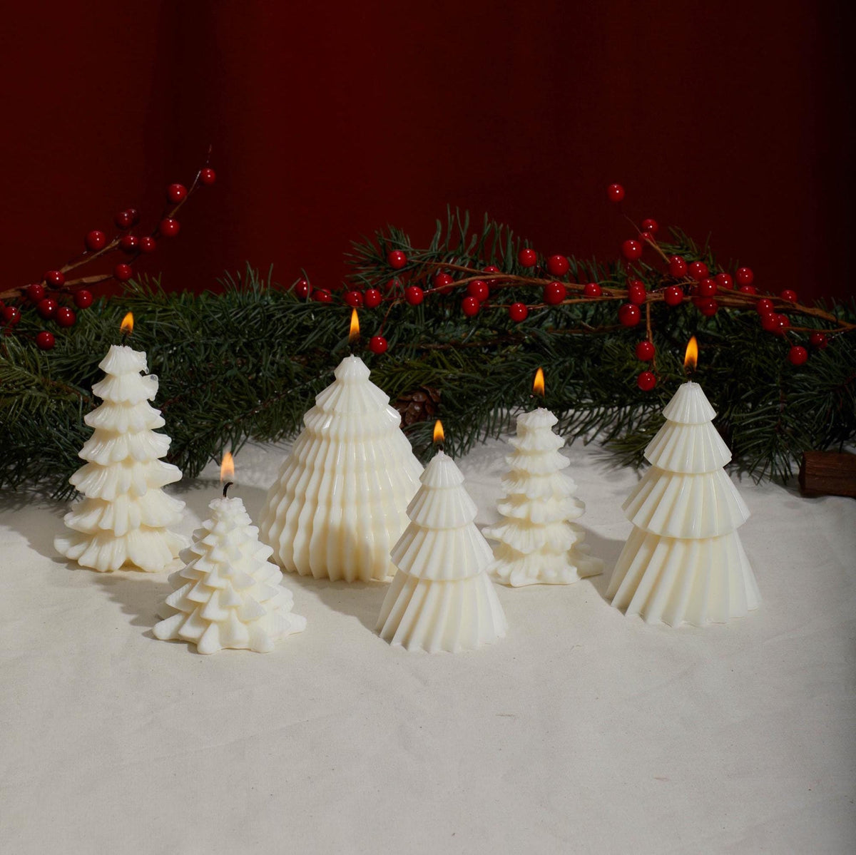 Christmas Tree Candles, Set of 6