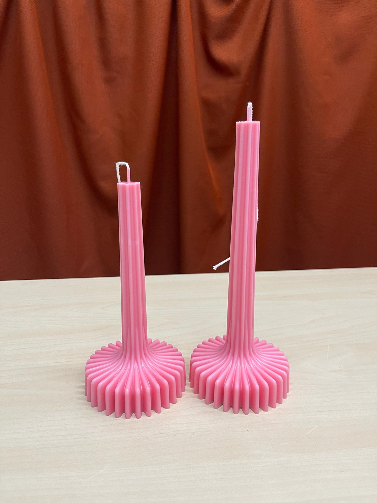 Ribbed Taper Candles, Set of 2