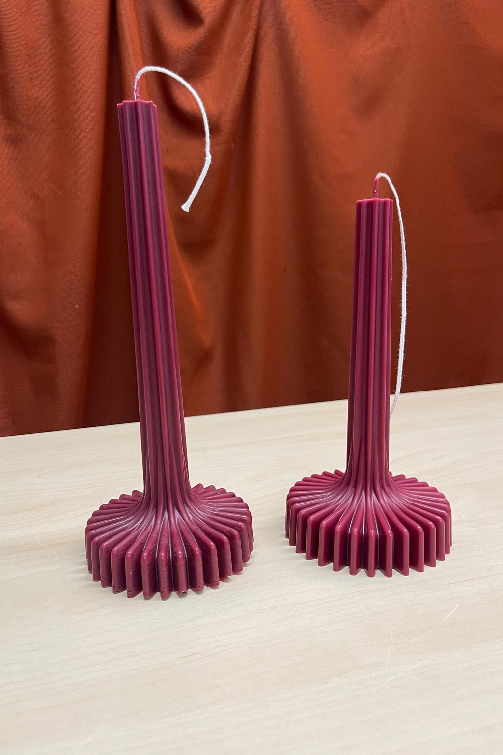 Ribbed Taper Candles, Set of 2