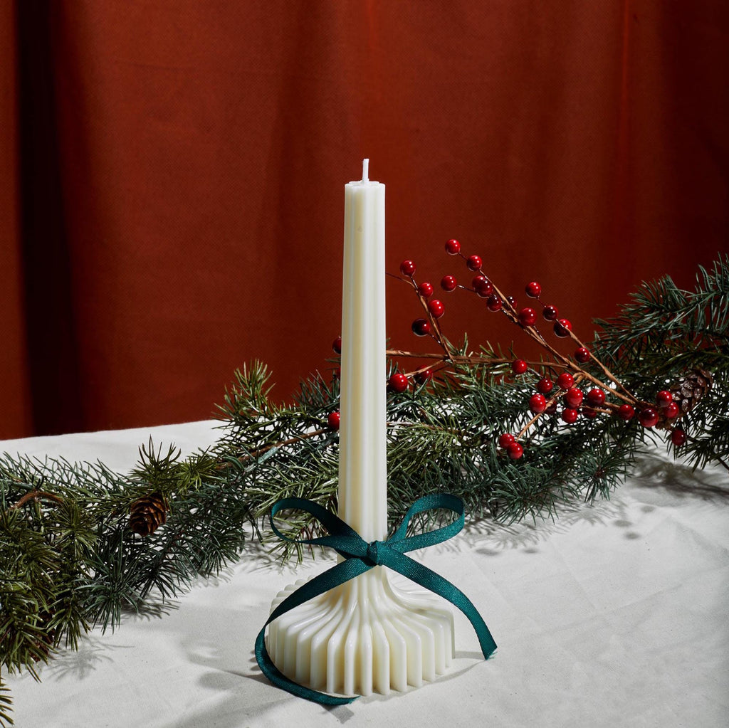 Ribbed Taper Candles, Set of 2