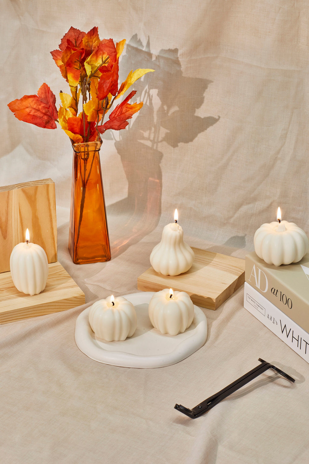 Sculptural Pumpkin Candles