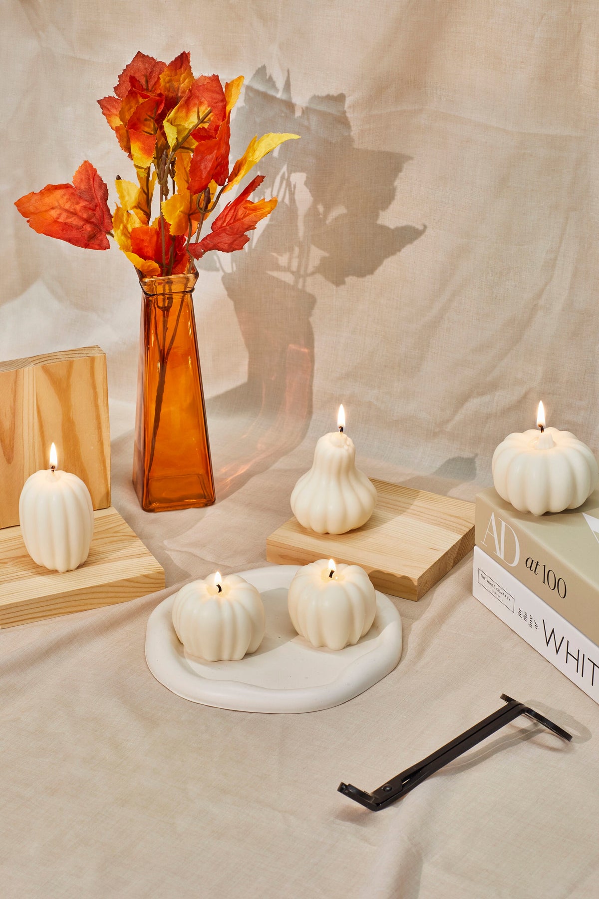 Sculptural Pumpkin Candles
